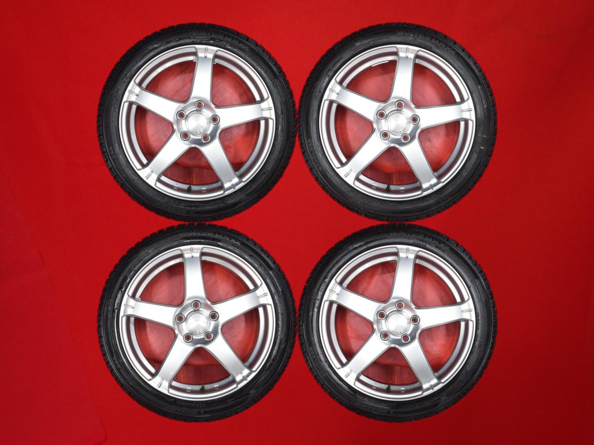 ダンロップ ウィンターマックス 02 WM02 DUNLOP WINTER MAXX 02 WM02 225/45R18 91Q 5スポークタイプ 1P 7Jx18 +53 5/114.3 シルバー(銀色)系 オデッセイ ヴェゼル ステップワゴン レヴォーグ