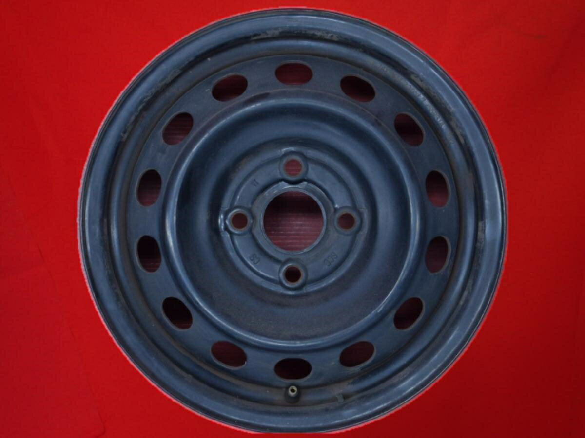 エアウェイブ 純正スチールホイール(キャップ無) 5.5Jx14 +45 4/100 ブラック(黒色)系 エアウェイブ