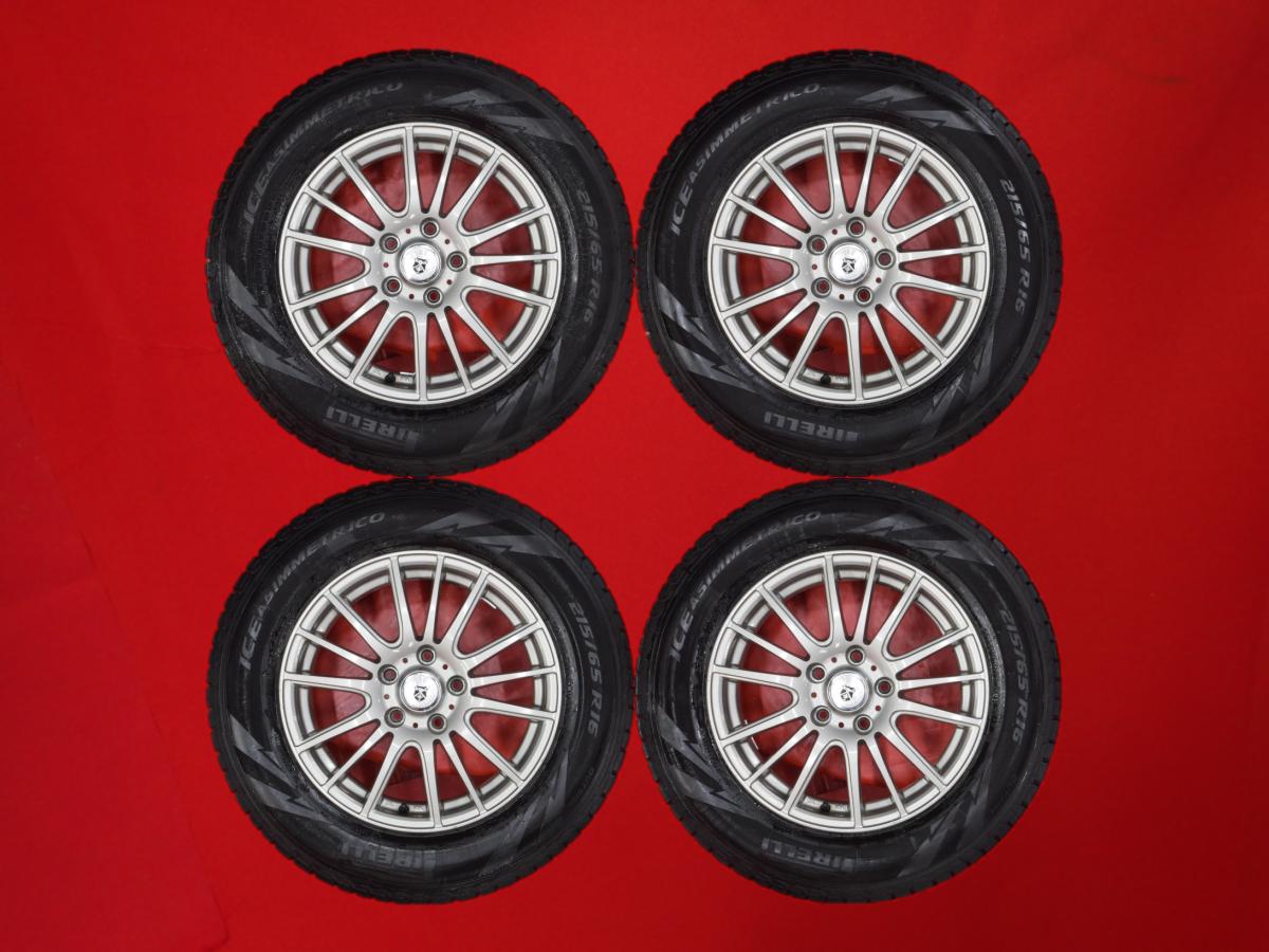 ピレリ アイス アシンメトリコ PIRELLI ICE ASIMMETRICO 215/65R16 98Q 5Wスポークタイプ 1P 6.5Jx16 +38 5/114.3 ガンメタ系 エルグランド カローラ クロス デュアリス プレサージュ ヴェルファイア エクストレイル アルファード