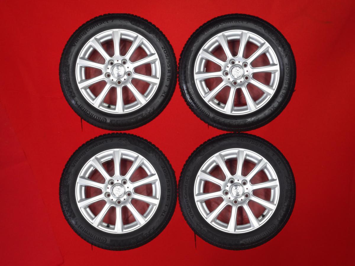 コンチネンタル バイキングコンタクト 7 CONTINENTAL VikingContact 7 205/55R16 94T 10スポークタイプ 1P 6.5Jx16 +40 5/114.3 シルバー(銀色)系 ローレル アイシス ブレイド オーリス クラウン アスリート リーフ クラウン エステート リーフ e+ クラウン ロイヤル カロー