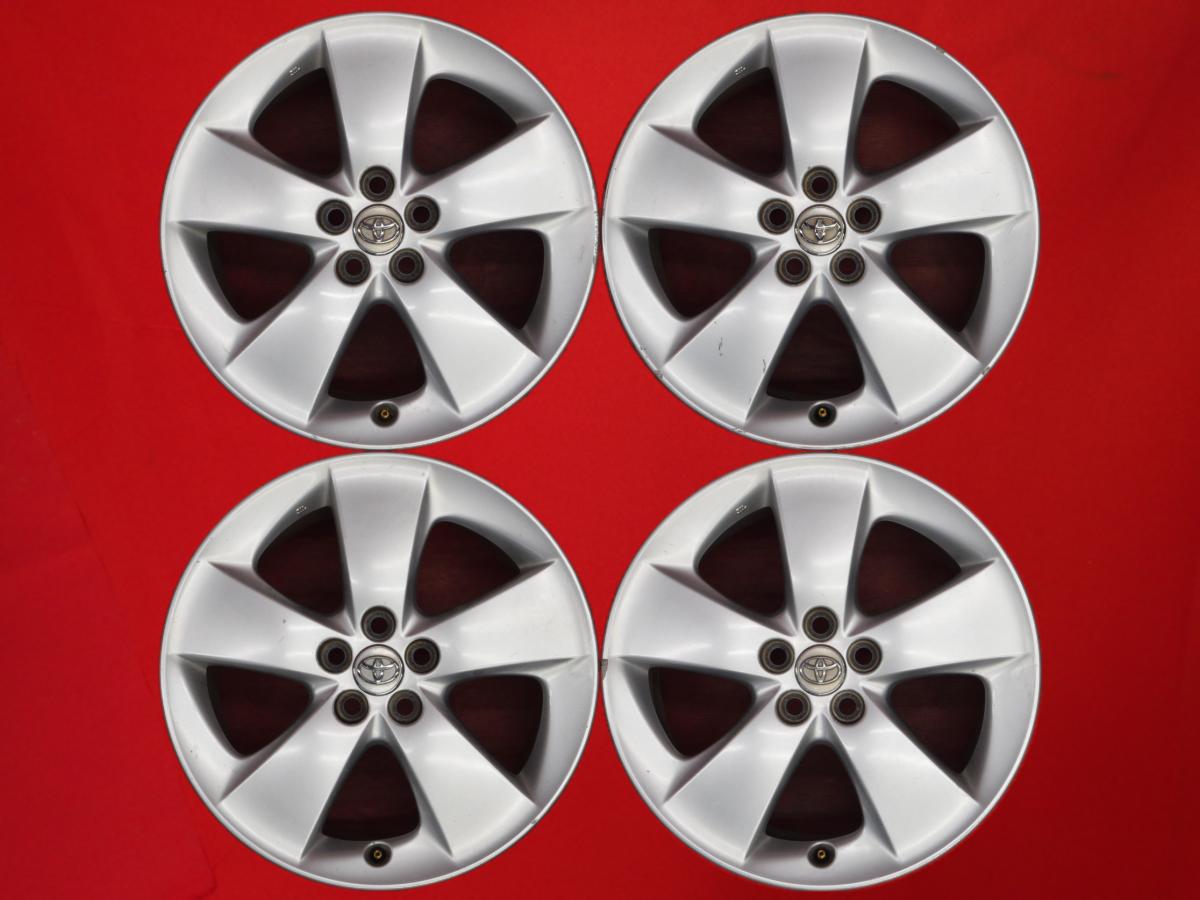 プリウス (30系)純正5エアロスポーク 7Jx17 +50 5/100 シルバー(銀色)系 プリウス プリウスPHV