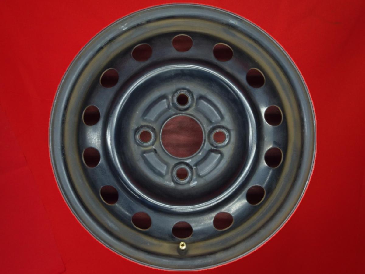 ミツビシ 純正スチールホイール(キャップ無) 4Jx13 +46 4/100 ブラック(黒色)系