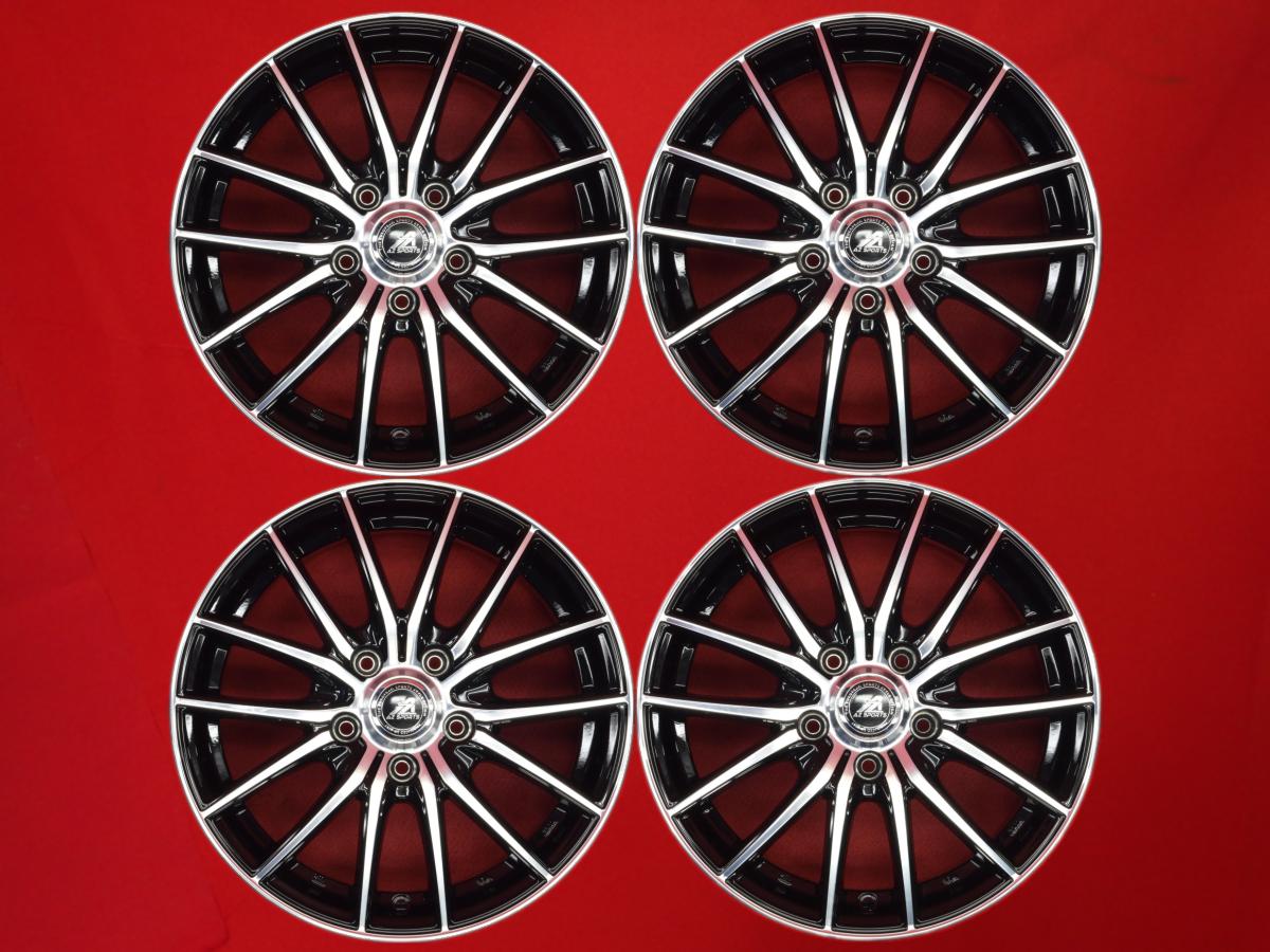 AZ SPORTS 7本スポーク 6.5Jx16 +48 5/114.3 ブラックポリッシュ(ブラック&ポリッシュ) CR-Z フリードプラス フリード スイフトスポーツ CX-3 ヴェゼル セレナ ステップワゴン エスクァイア アクセラ ステップワゴン スパーダ