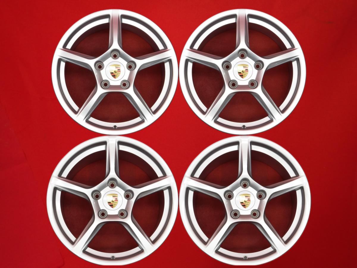 ポルシェ 718ボクスター / ケイマン ( 982系 ) 純正 18インチ 8/9.5Jx18 +57 5/130 シルバー(銀色)系 718ケイマン パナメーラ 718 ボクスター カイエン