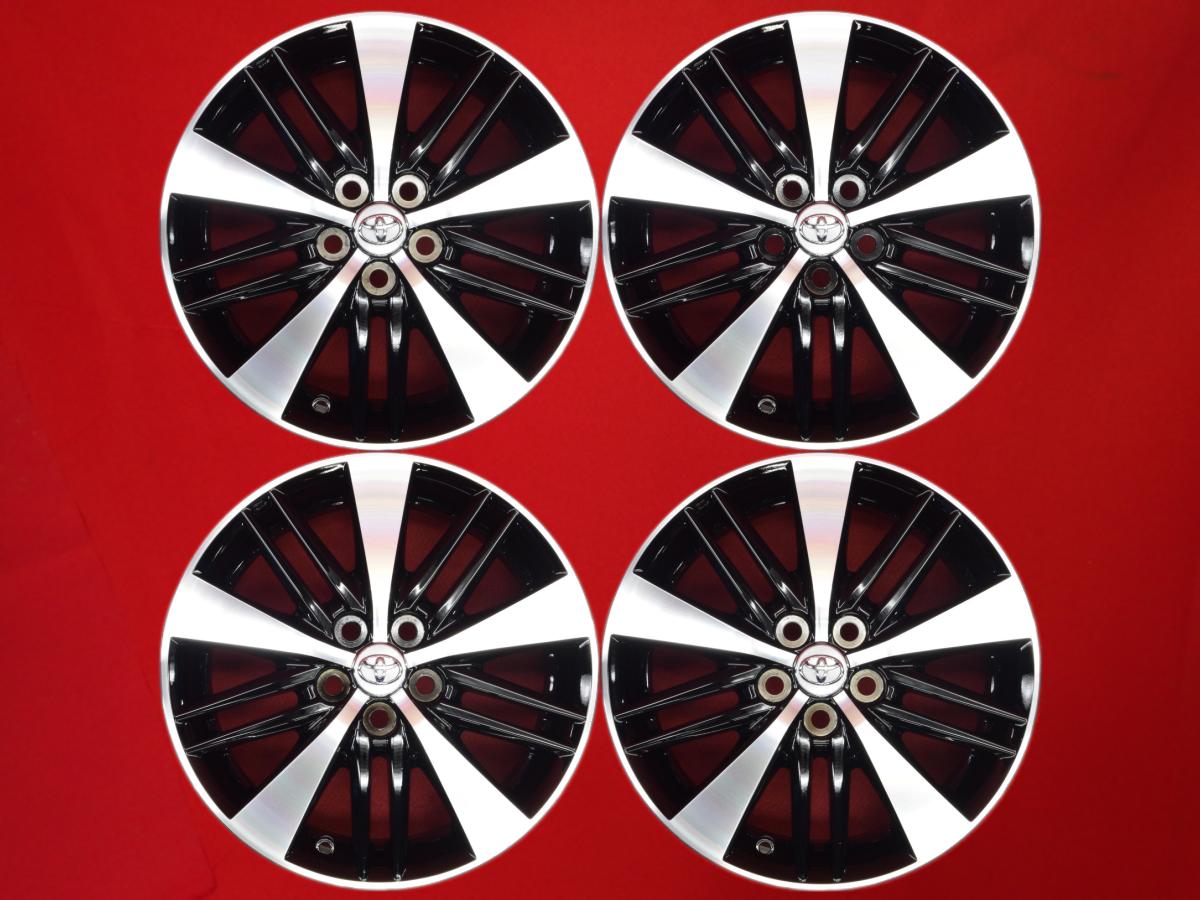 ウィッシュ (ZGE20系)1.8S純正 6Jx16 +45 5/100 ブラックポリッシュ(ブラック&ポリッシュ) セリカ プリウス アリオン ウィッシュ カローラ ツーリング プリウスPHV シエンタ プレミオ カローラ