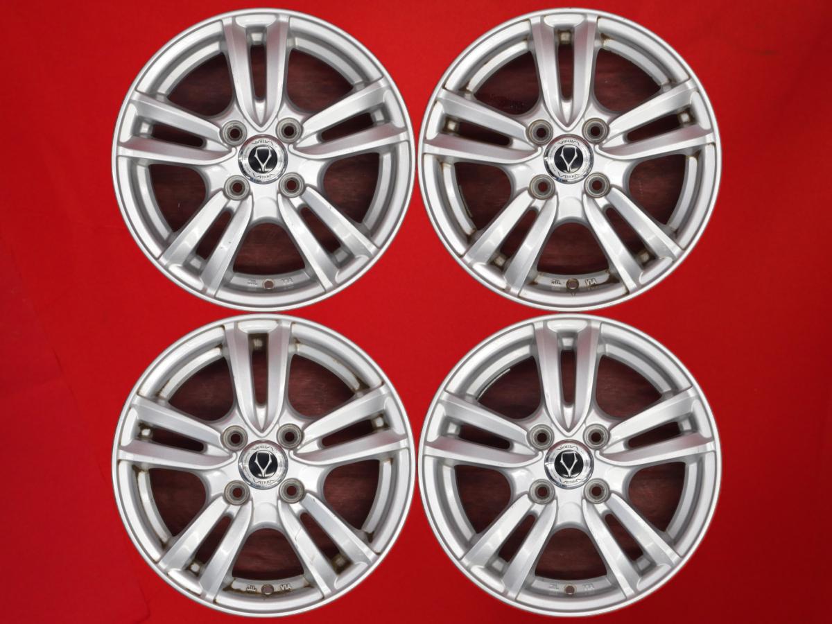5Wスポークタイプ 1P 4.5Jx14 +45 4/100 シルバー(銀色)系 135/80R12ベース 145/70R12ベース 155/65R13ベース