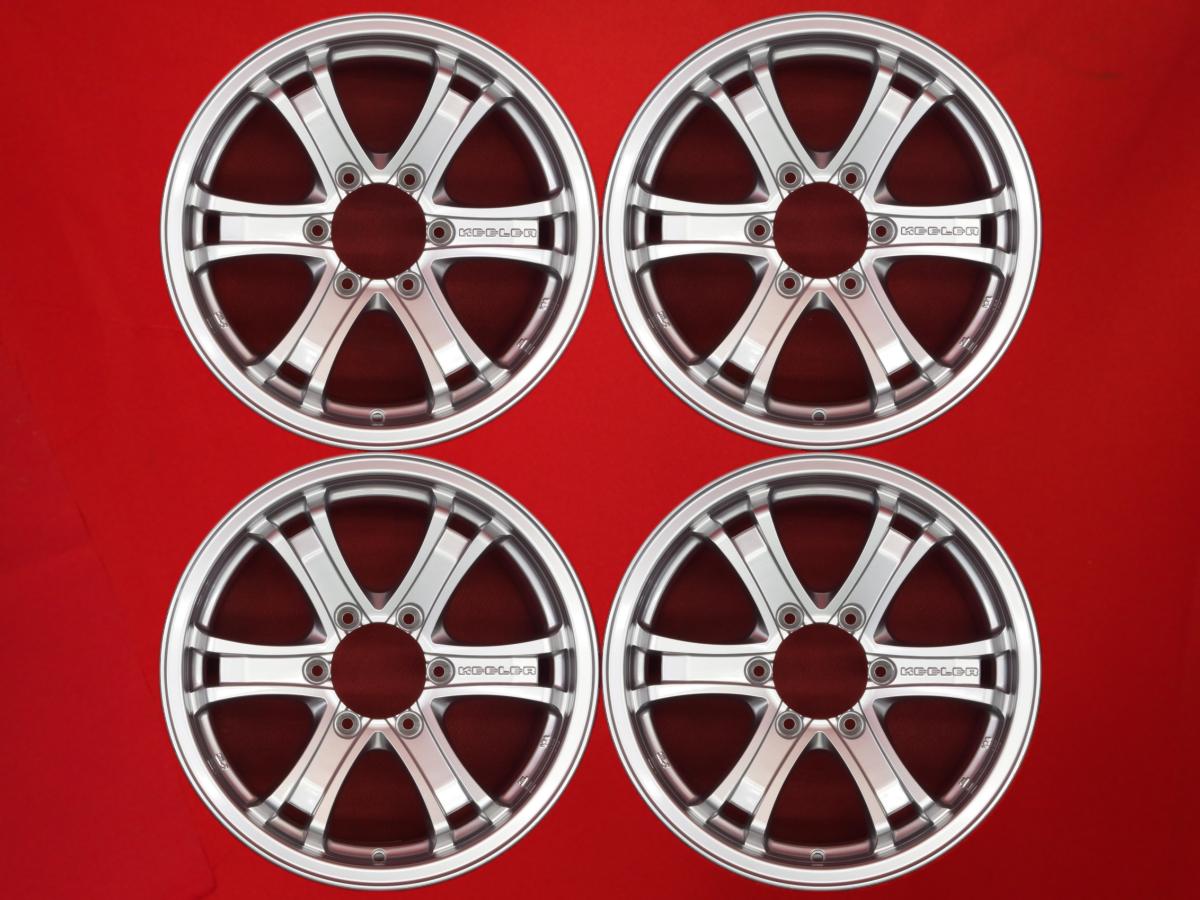 KEELER FORCE 6スポーク 7.5Jx17 +25 6/139.7 シルバー(銀色)系 ハイラックスサーフ パジェロ ハイラックス FJクルーザー ランドクルーザー プラド