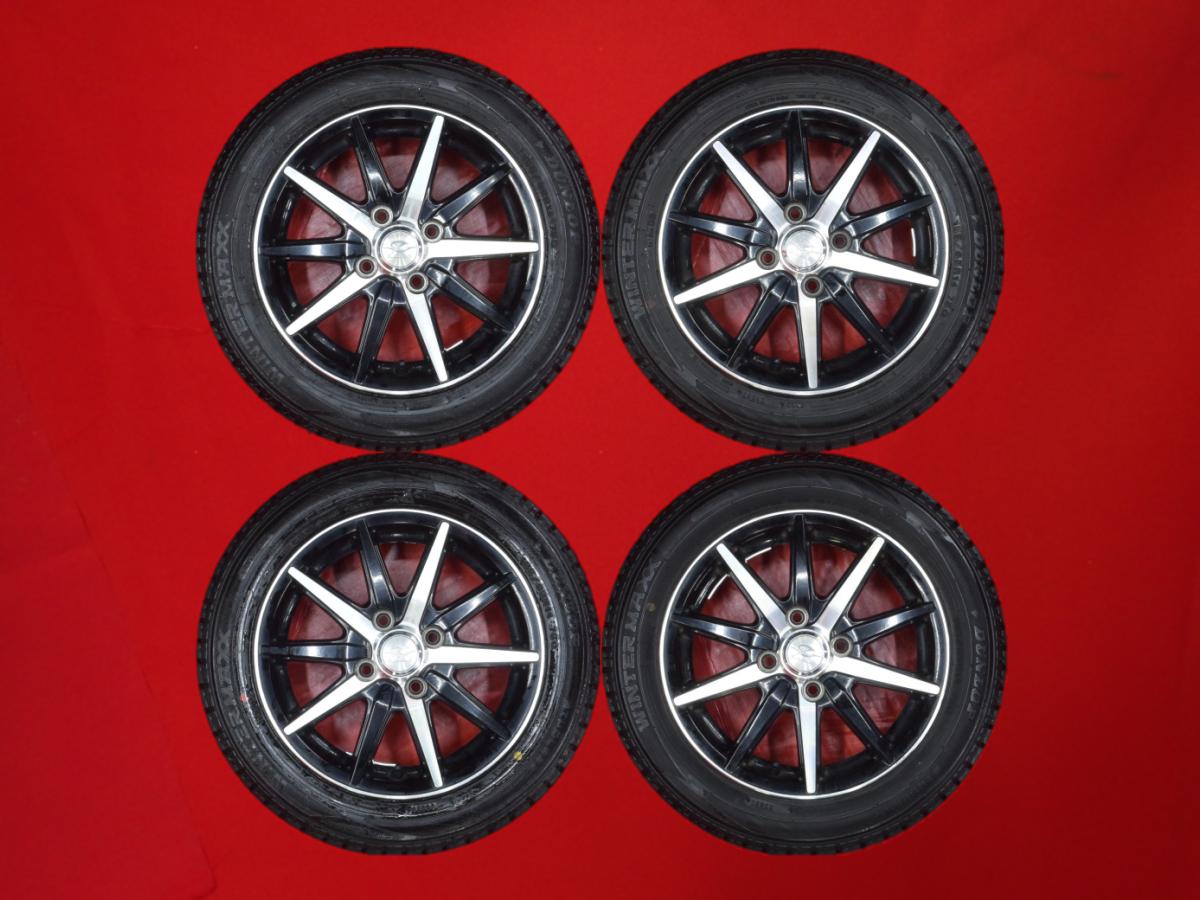 ダンロップ ウィンターマックス 02 WM02 DUNLOP WINTER MAXX 02 WM02 155/65R14 75Q 10スポークタイプ 1P 4.5Jx14 +43 4/100 ブラックポリッシュ(ブラック&ポリッシュ) ワゴンR スマイル アルト ECO eKスペース タント スペーシア eKスペース カスタム R2 スペーシア カスタ