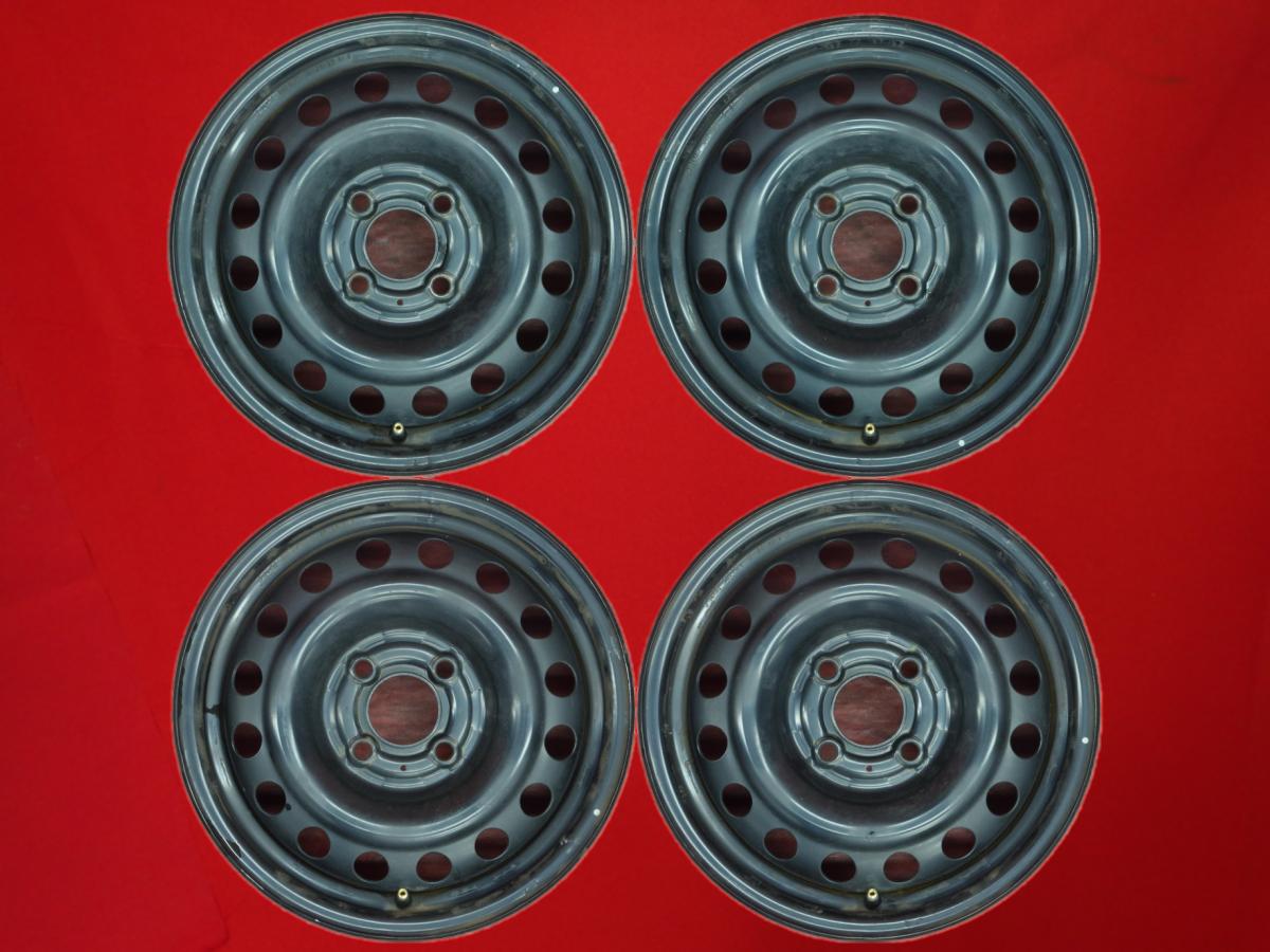 ノート (E11)純正スチールホイール(キャップ無) 5Jx14 +40 4/100 ブラック(黒色)系 ノート