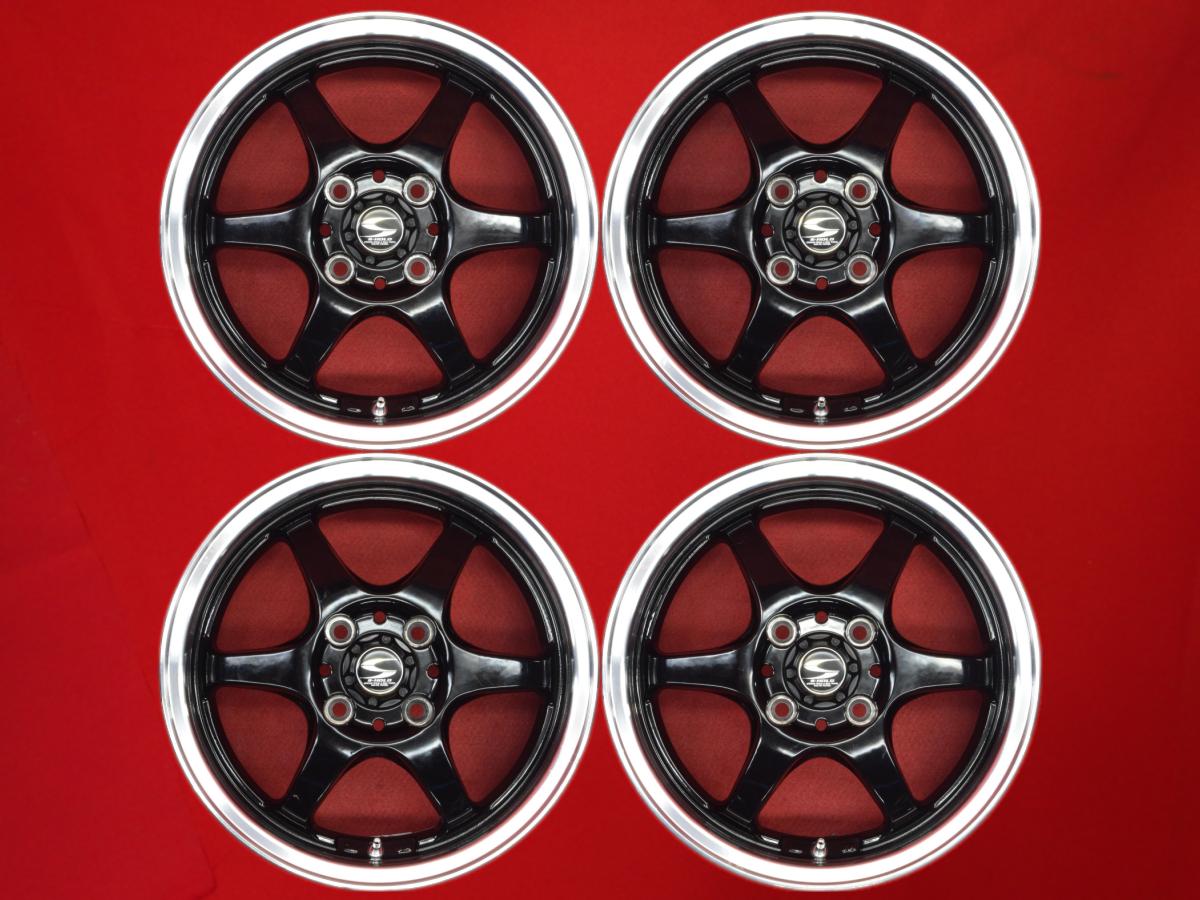 S-HOLD(エスホールド) STOLZ シュトルツ 5Jx14 +42 4/100 ポリッシュ系 ブラック(黒色)系 eKクラッシィ 145/70R12ベース ミラ ココア ピノ ビート ムーヴ キャンバス ピクシス エポック アルト ラパン ショコラ ハイゼットトラック eKクロス ムーヴ カスタム タント カスタ