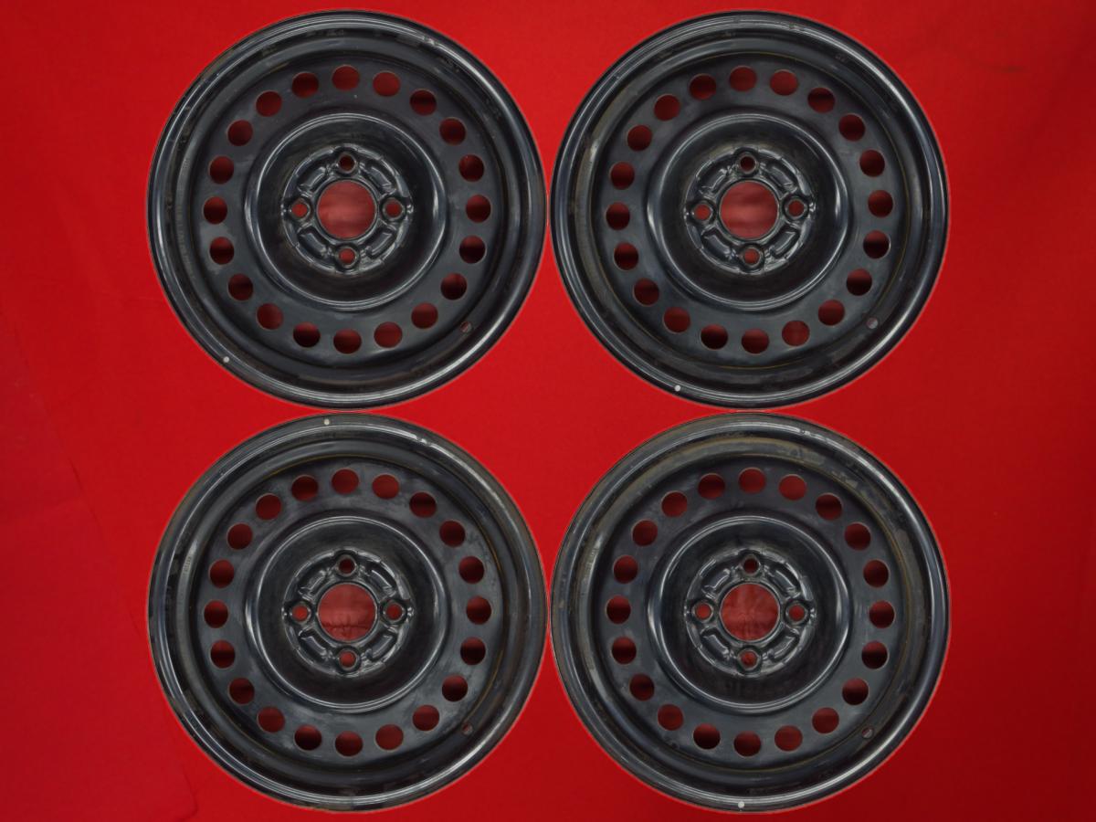 ティーダ 純正スチールホイール(キャップ無) 5.5Jx15 +40 4/100 ブラック(黒色)系 ティーダ ティーダ ラティオ キューブ