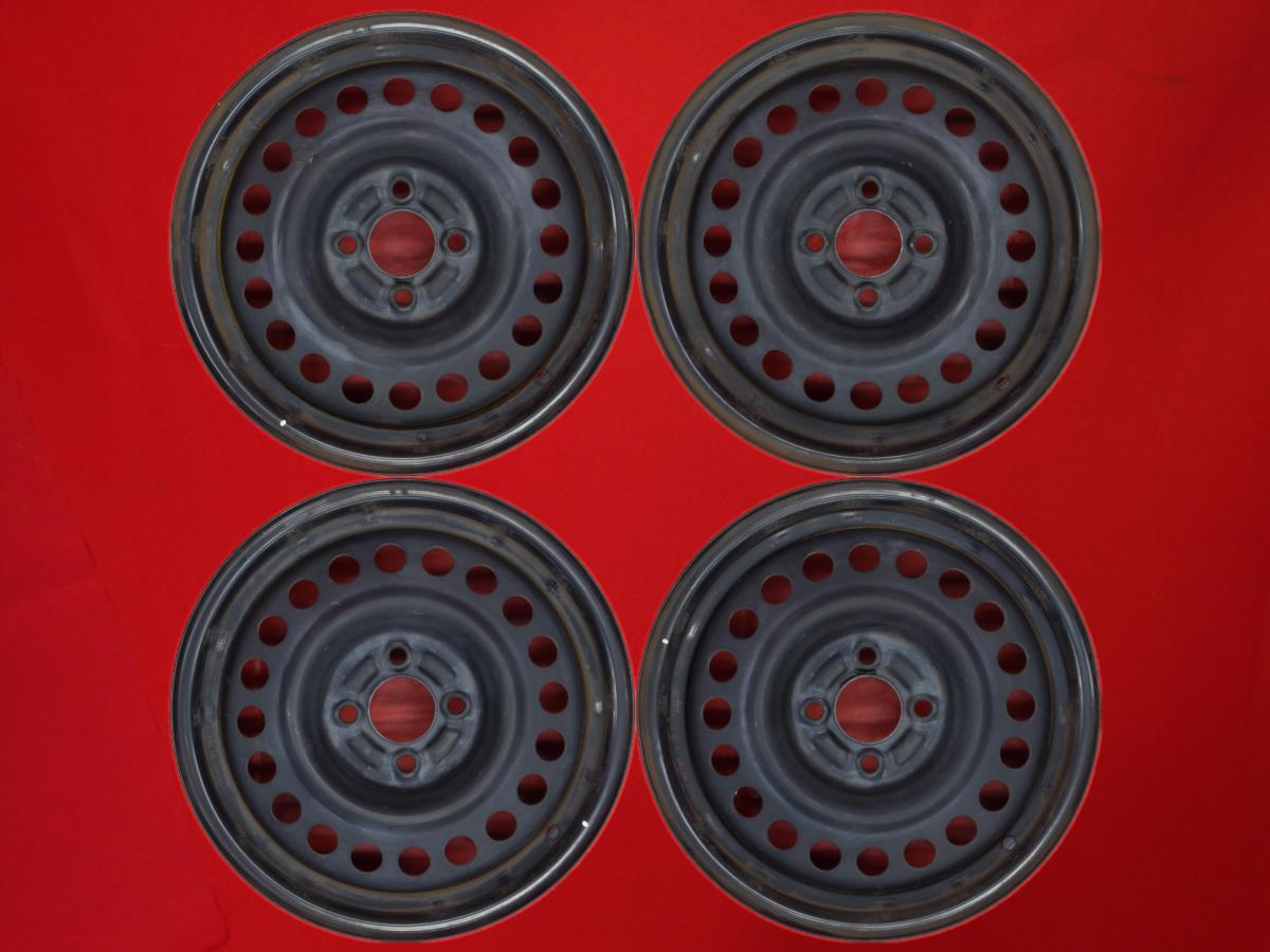 キューブ (Z12)純正スチールホイール(キャップ無) 5.5Jx15 +40 4/100 ブラック(黒色)系 ティーダ ラティオ ティーダ キューブ