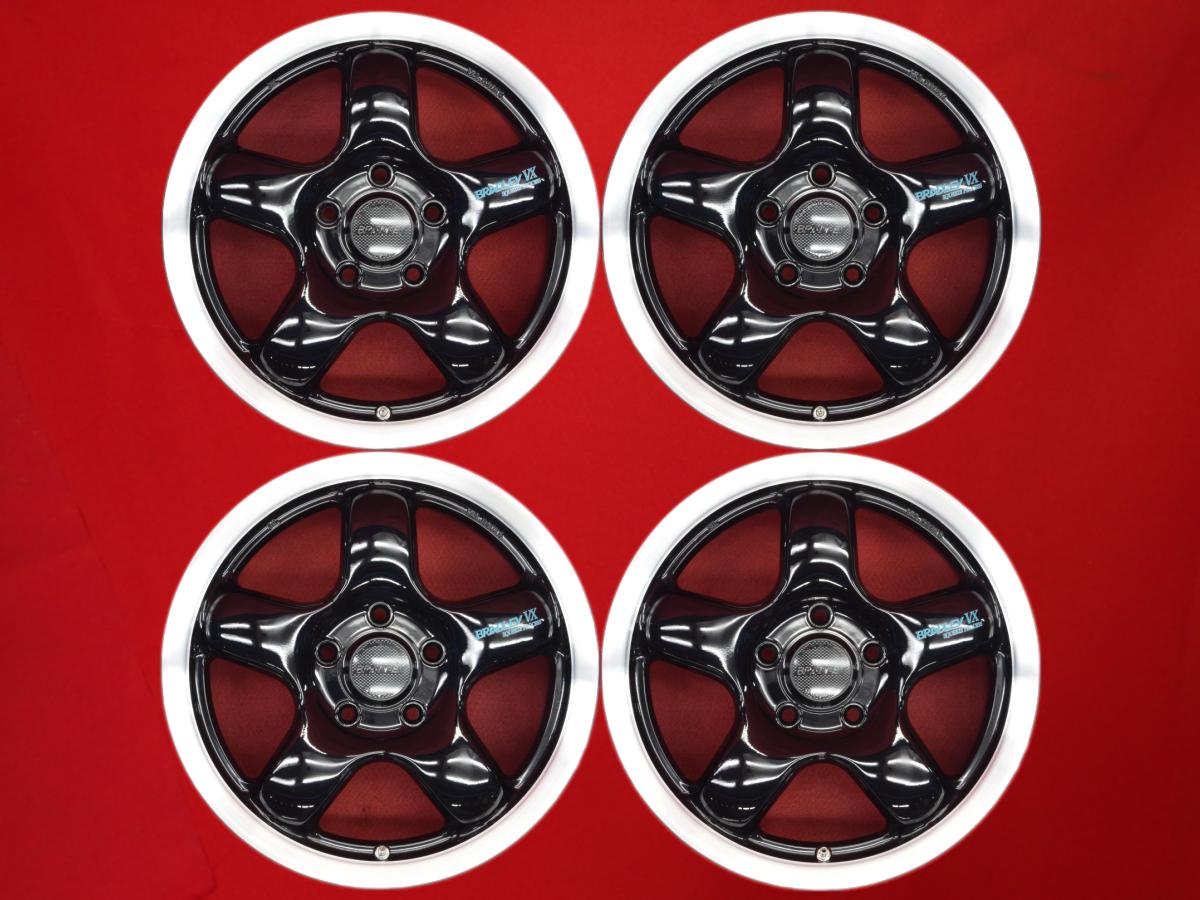 ブラッドレー BRADLEY VX 6.5Jx16 +45 5/114.3 ポリッシュ系 ブラック(黒色)系 RVR パジェロ ジュニア パジェロ イオ