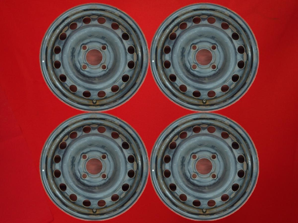 キューブ (Z11)純正スチールホイール(キャップ無) 5Jx14 +45 4/100 ブラック(黒色)系 キューブ キュービック キューブ マーチ