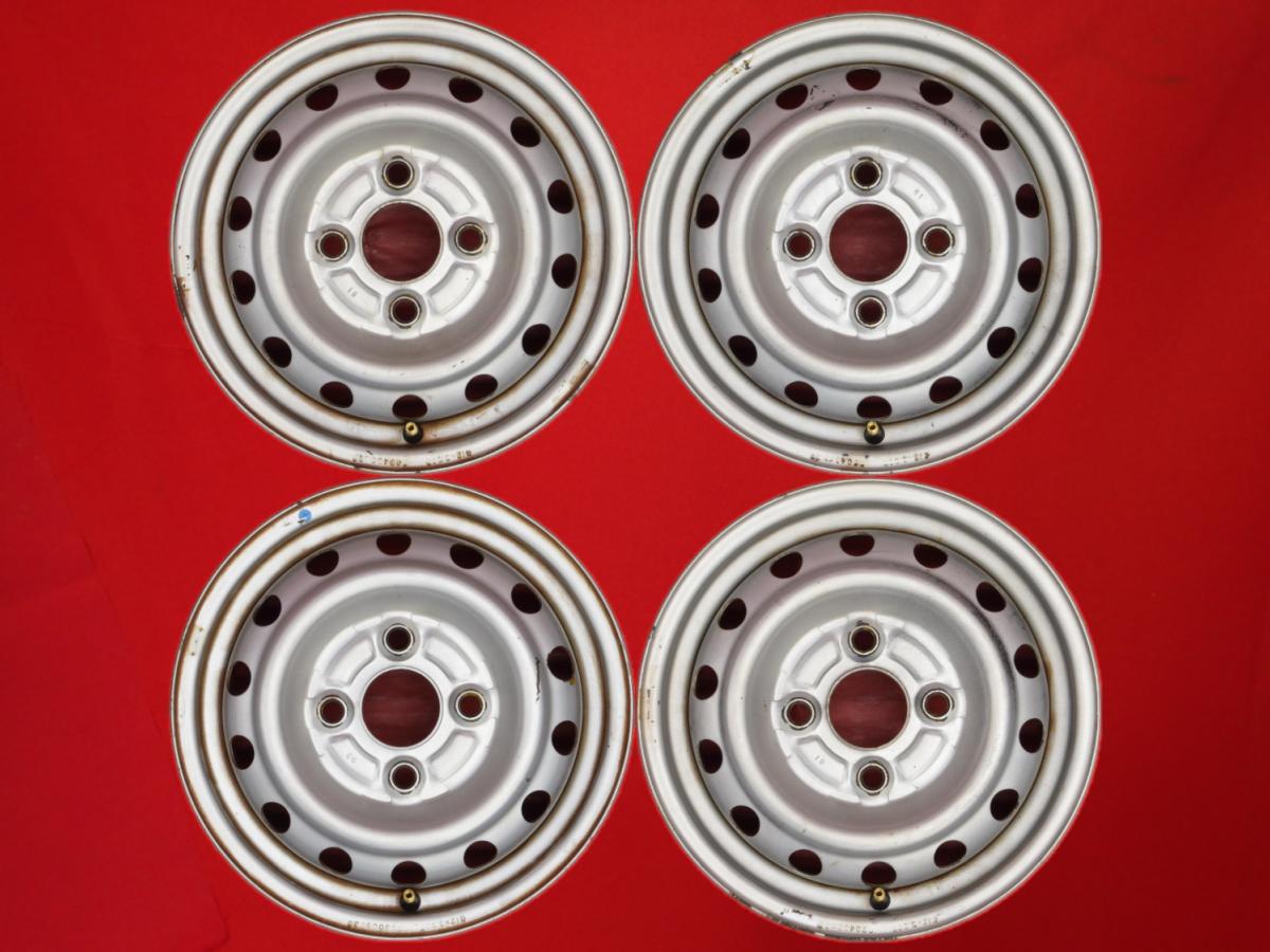 ミニキャブ 純正スチールホイール(キャップ無) 3.5Jx12 +38 4/100 シルバー(銀色)系 ミニキャブ トラック ミニキャブ バン