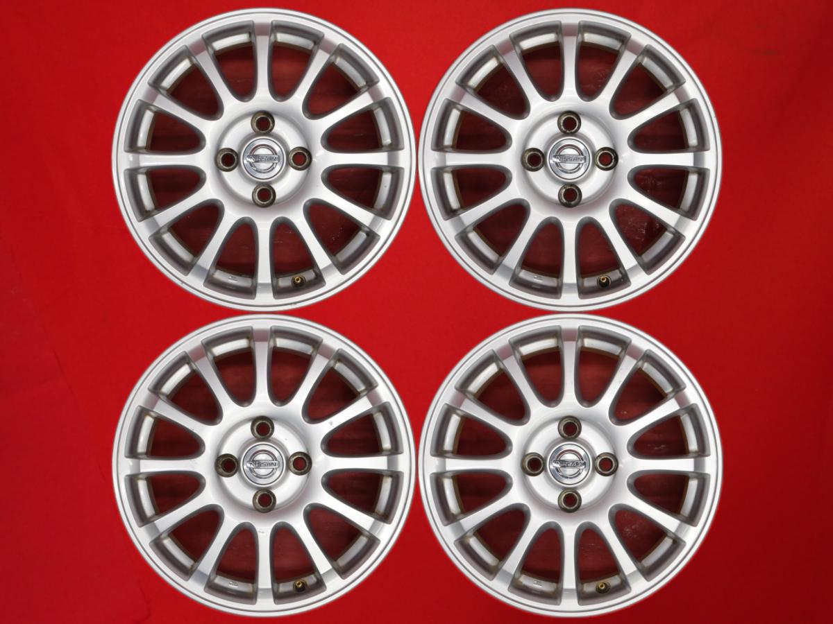 ニッサン 純正12本スポーク 5.5Jx15 +40 4/100 シルバー(銀色)系 ノート ティーダ ティーダ ラティオ ノート-eパワー キューブ ウイングロード