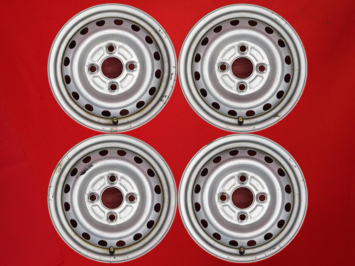 ミニキャブ 純正スチールホイール(キャップ無) 3.5Jx12 +38 4/100 シルバー(銀色)系 ミニキャブ バン ミニキャブ トラック