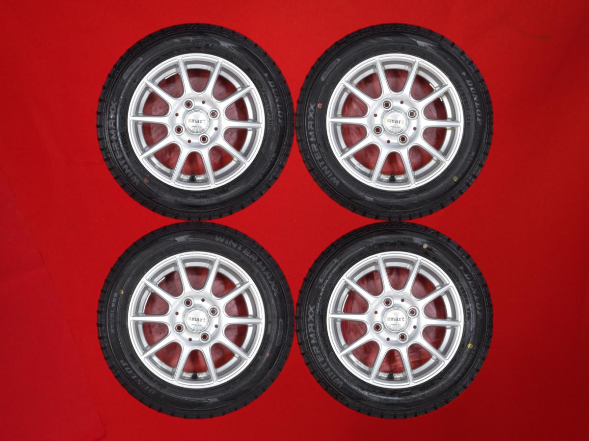 ダンロップ ウィンターマックス 02 WM02 DUNLOP WINTER MAXX 02 WM02 155/65R13 73Q 10スポークタイプ 1P 4Jx13 +42 4/100 シルバー(銀色)系 プレオ ネスタ AZ-ワゴン カスタムスタイル AZ-ワゴン ヴィヴィオ キャロル プレオ バン アルト ラパン ツイン eKワゴン ヴィヴィ