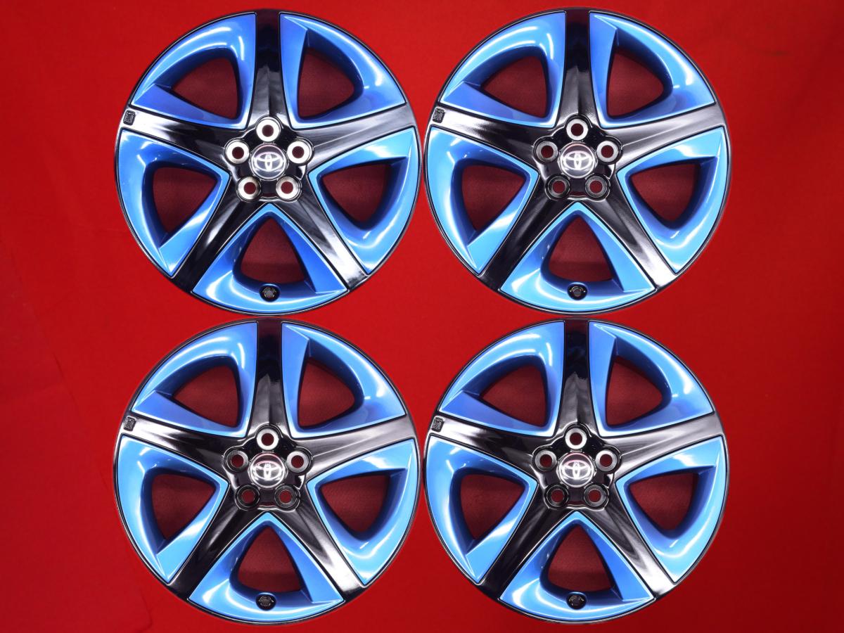 プリウス (ZVW5#)前期ツーリングセレクション純正 7Jx17 +50 5/100 ブルー(青色)系 カローラ ツーリング カリーナED プリウスPHV プリウス アベンシス セダン オーパ アベンシス ワゴン ラクティス カローラ ビスタ コロナ エクシヴ カルディナ プレミオ カレン ビスタ アル
