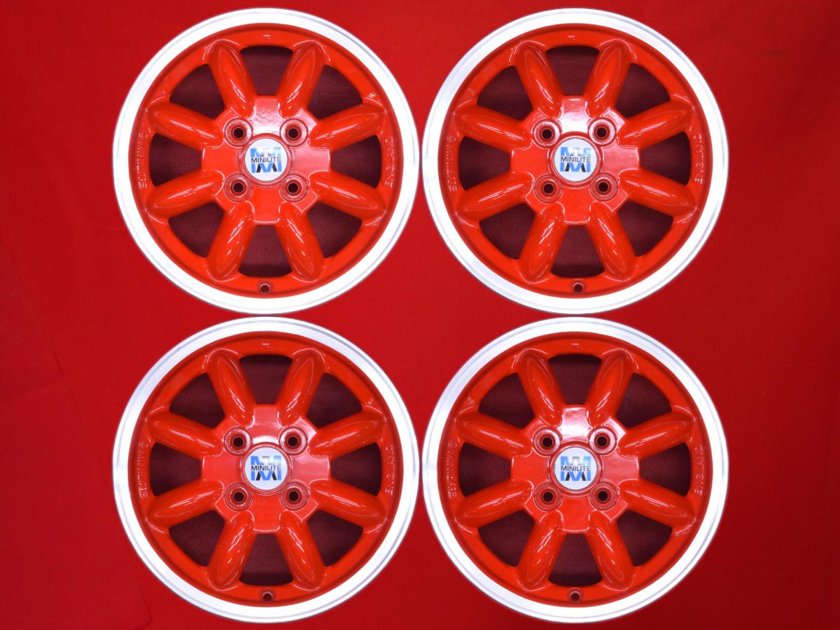 ダイハツ MINI LITE純正 4.5Jx14 +45 4/100 ポリッシュ系 レッド(赤色)系 デリカ D:2 フレアワゴン ワゴンR フレア クロスオーバー ネイキッド ステラ ピクシス メガ フレアワゴン カスタムスタイル エブリイ ワゴン バン アルト バン ミラ ジーノ タント ファンクロス ルク