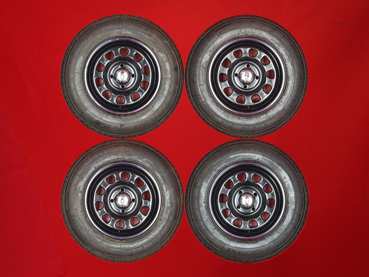 ヨコハマ ブルーアース バン RY55 YOKOHAMA BluEarth RY55 165/80R13 90/88N ☆TT Dスチール(RED&BLUEライン有) 5.5Jx13 +30 4/100 ブラック(黒色)系 プロボックス NV150 AD サクシード