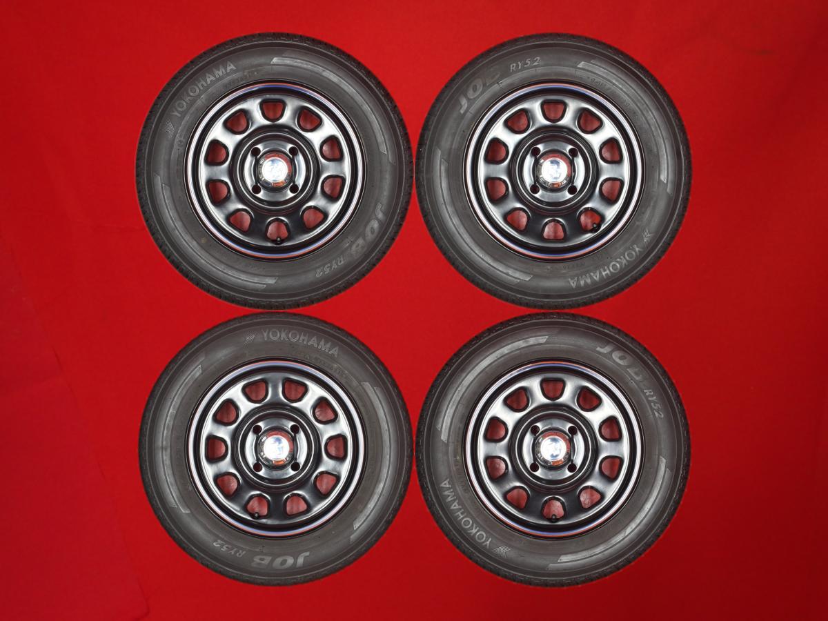ヨコハマ ジョブ RY52 YOKOHAMA JOB RY52 145/80R12 80/78N ☆TT Dスチール(RED&BLUEライン有) 4Jx12 +38 4/100 ブラック(黒色)系 ハイゼットトラック ハイゼット カーゴ サンバー ディアス トゥデイ プロ ライフ ザッツ トゥデイ ハミング ピクシスバン アクティ トラック