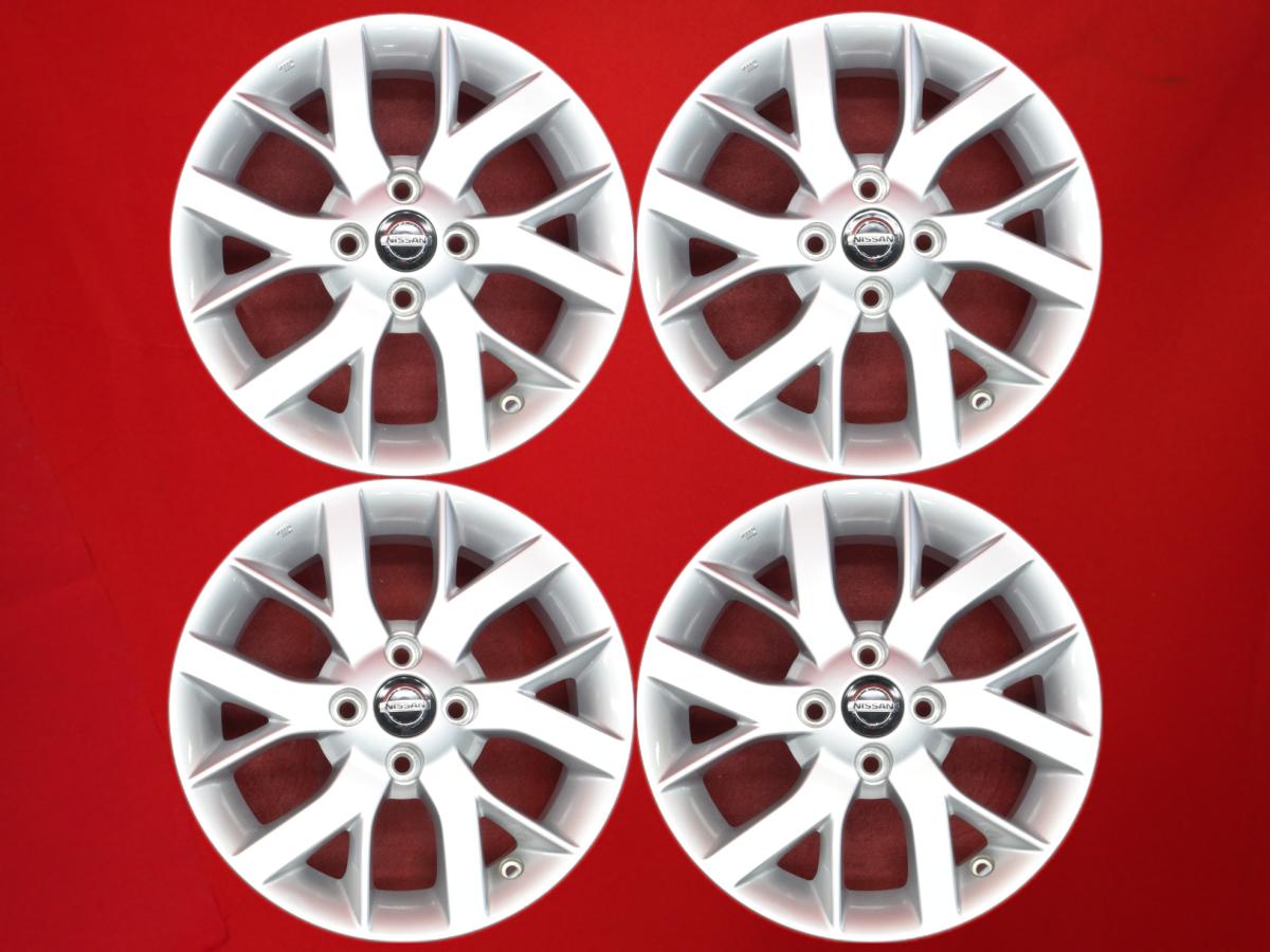 ノート (E12)純正15inch 5.5Jx15 +40 4/100 シルバー(銀色)系 ノート ノート-eパワー ティーダ ラティオ ティーダ ラシーン キューブ マーチ キューブ キュービック ウイングロード NV150 AD マイクラC+C