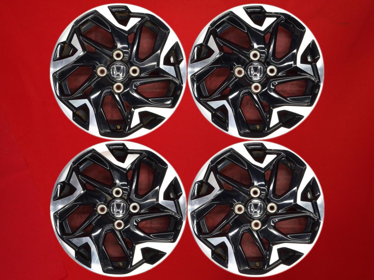 N-BOX カスタム(JF3/JF4)純正 15inch 4.5Jx15 +45 4/100 ブラックポリッシュ(ブラック&ポリッシュ) エヌボックス カスタム