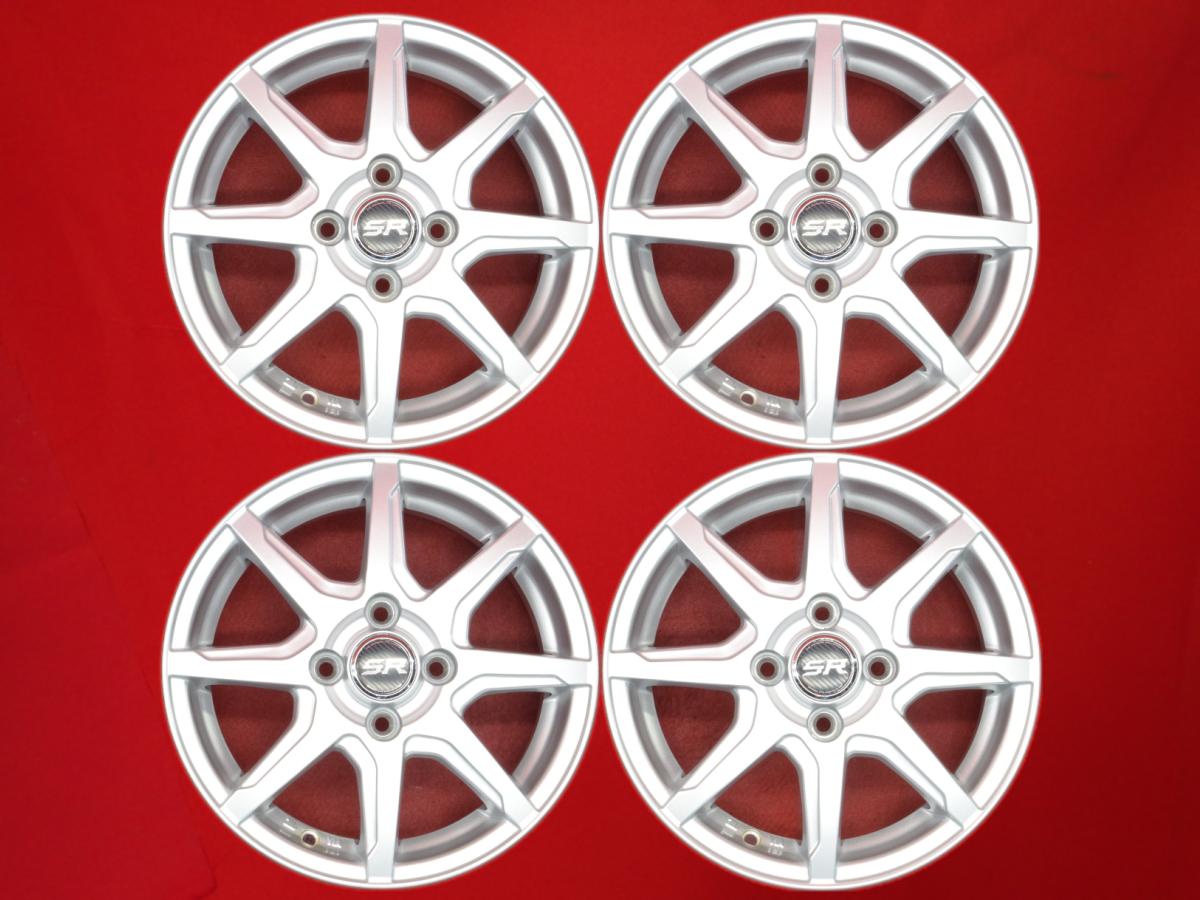 SR - 4.5Jx14 +45 4/100 シルバー(銀色)系 ミラ トコット ヴィヴィオ スーパーチャージャー eKワゴン ムーヴ コンテ カスタム アトレー サンバー ディアス 155/65R13ベース デリカ ミニ ドミンゴ シフォン ハスラー ヴィヴィオ ビストロ エヌワゴン ムーヴ ラテ ゼスト ワゴ