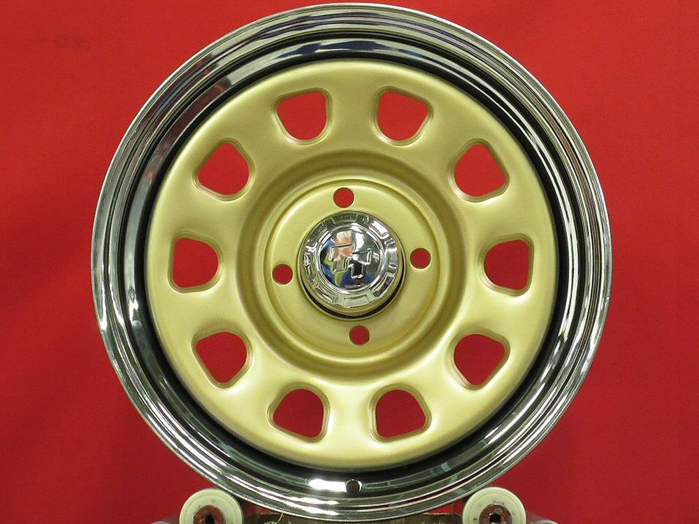 ☆TT Dスチール(ライン無) 6Jx15 +20 4/114.3 メッキ ゴールド(金色)系 シルビア ガゼール レパード ソアラ マークII ワゴン スカイライン バネットコーチ タウンエース カローラ レビン ローレル