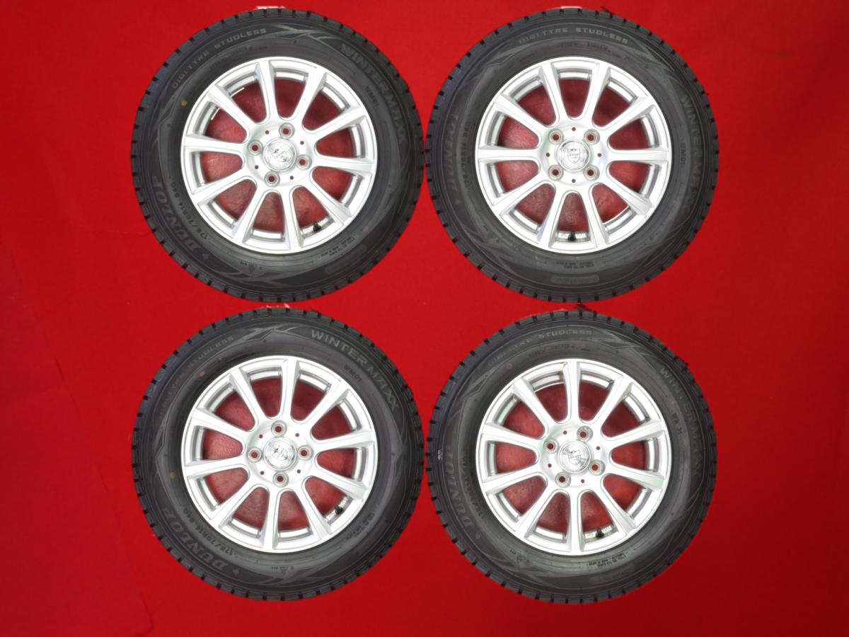 ダンロップ ウィンター MAXX 01(WM01) DUNLOP WINTER MAXX 01 175/70R14 84Q 10スポークタイプ 1P 5.5Jx14 +45 4/100 シルバー(銀色)系 ランサー ファミリア ブルーバード カローラ フィールダー ウイングロード