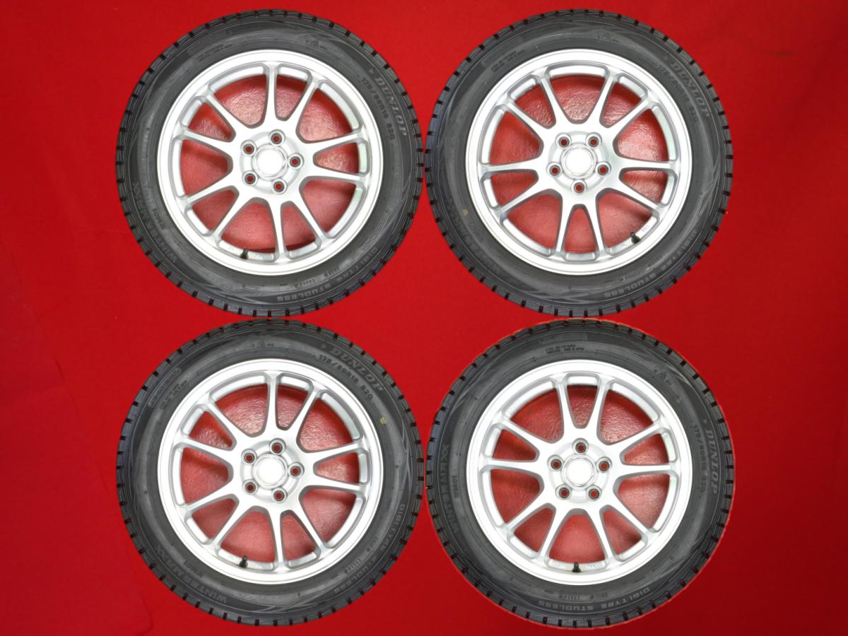 ダンロップ ウィンター MAXX 01(WM01) DUNLOP WINTER MAXX 01 175/60R16 82Q ECO FORME エコフォルム SE-10 5.5Jx16 +39 5/100 シルバー(銀色)系 ラクティス トレジア アルシオーネ