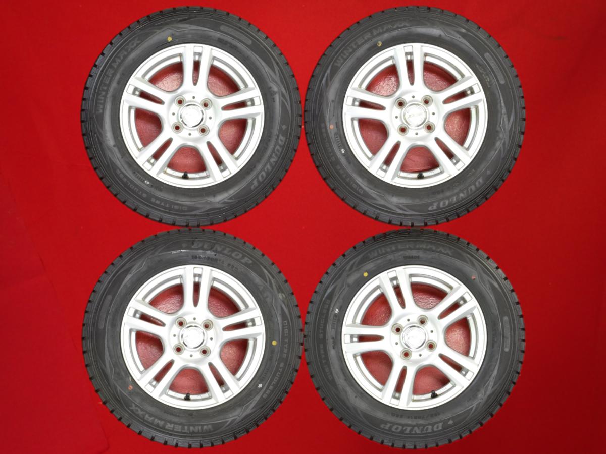 ダンロップ ウィンター MAXX 01(WM01) DUNLOP WINTER MAXX 01 185/70R14 88Q 5Wスポークタイプ 1P 5.5Jx14 +50 4/100 シルバー(銀色)系 リベロ ファミリア S-ワゴン シビック ハイブリッド プレリュード シビック インテグラ フリード スパイク フリード スパイク ハイブリ