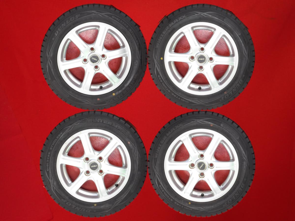 ダンロップ ウィンター MAXX 01(WM01) DUNLOP WINTER MAXX 01 175/65R14 82Q 6スポークタイプ 1P 5.5Jx14 +45 4/100 シルバー(銀色)系 フィット アリア キューブ コルト ケイ フィット パッソ セッテ ブーン ルミナス ノート プラッツ ベルタ プリウス スイフト ファンカー