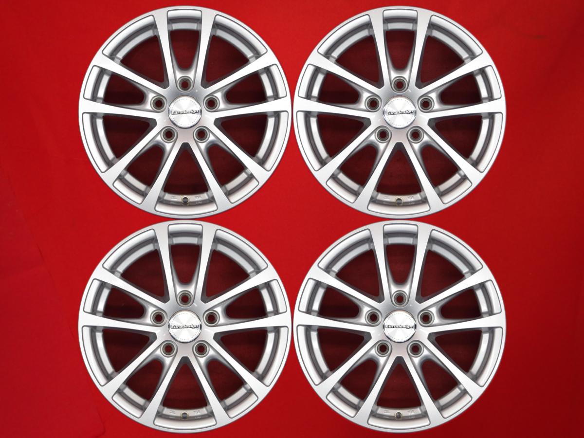 Eurodesign(ユーロデザイン) FOX-R(フォックスR) 6.5Jx15 +45 5/112 シルバー(銀色)系 クロス ゴルフ A6 A4 ゴルフV 100 ゴルフ プラス