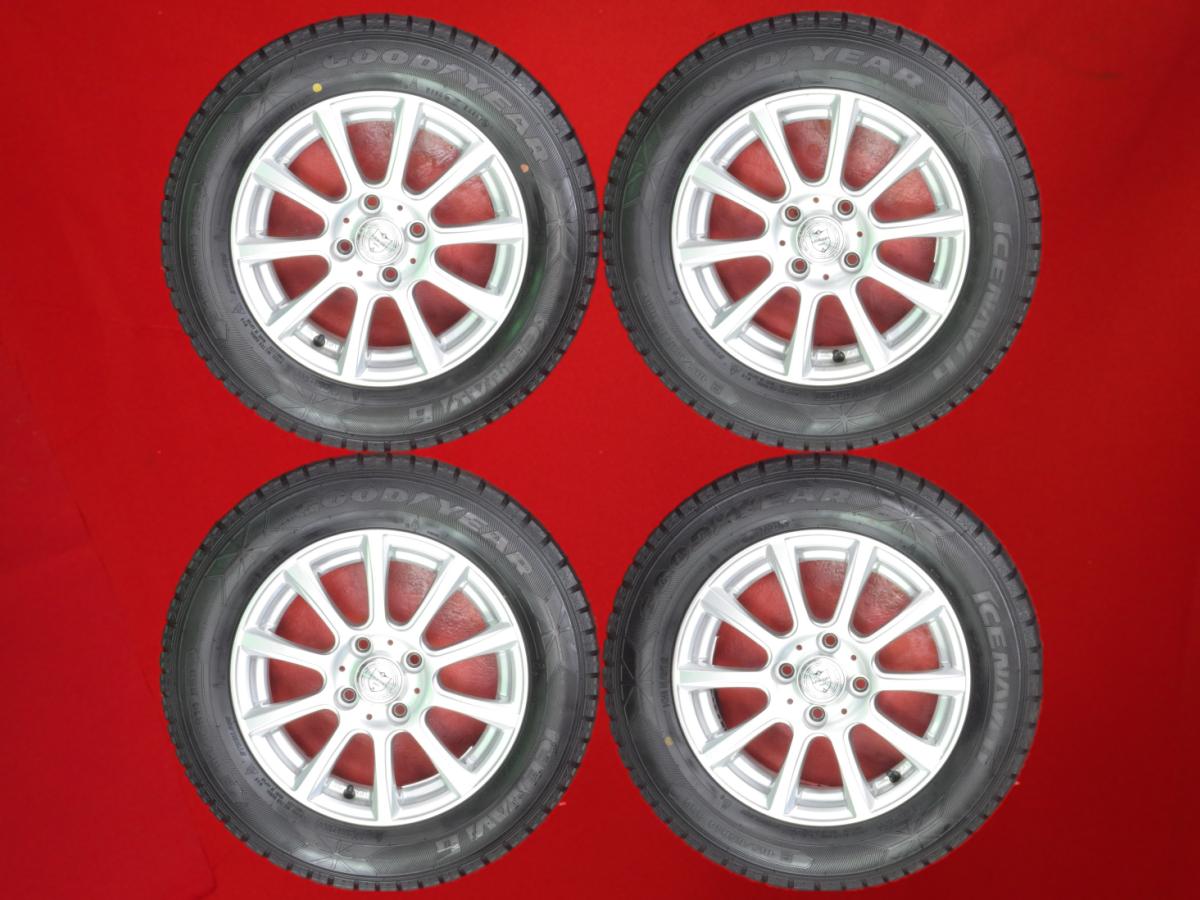 グッドイヤー アイスナビ 6 GOODYEAR ICENAVI 6 185/65R14 86Q 10スポークタイプ 1P 5.5Jx14 +38 4/100 シルバー(銀色)系 モビリオ スパイク ラシーン モビリオ エアウェイブ カローラ スパシオ ウイングロード ミラージュ