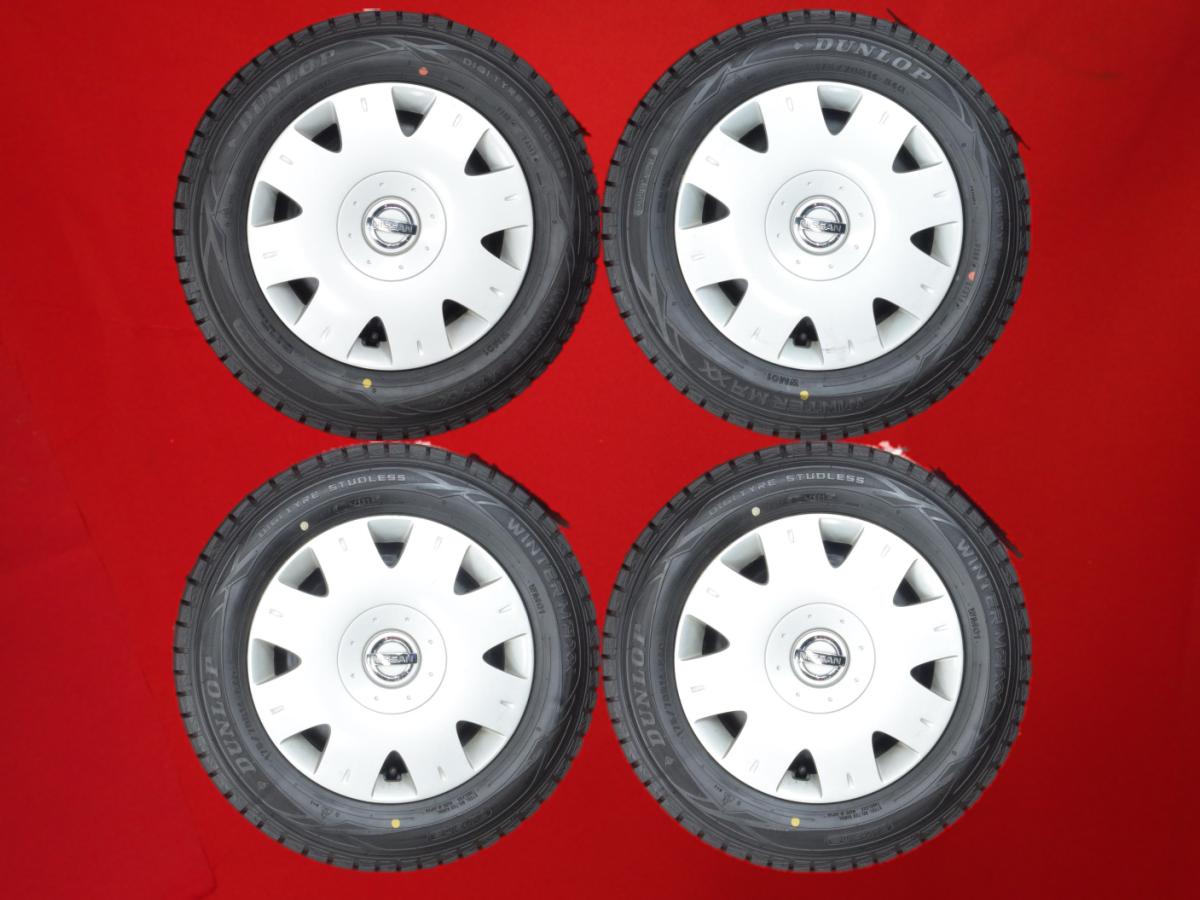 ダンロップ ウィンター MAXX 01(WM01) DUNLOP WINTER MAXX 01 175/70R14 84Q ウイングロード (Y11)純正スチール〈フルホイールキャップ付〉 5Jx14 +35 4/114.3 シルバー(銀色)系 ウイングロード ブルーバード ブルーバード シルフィ