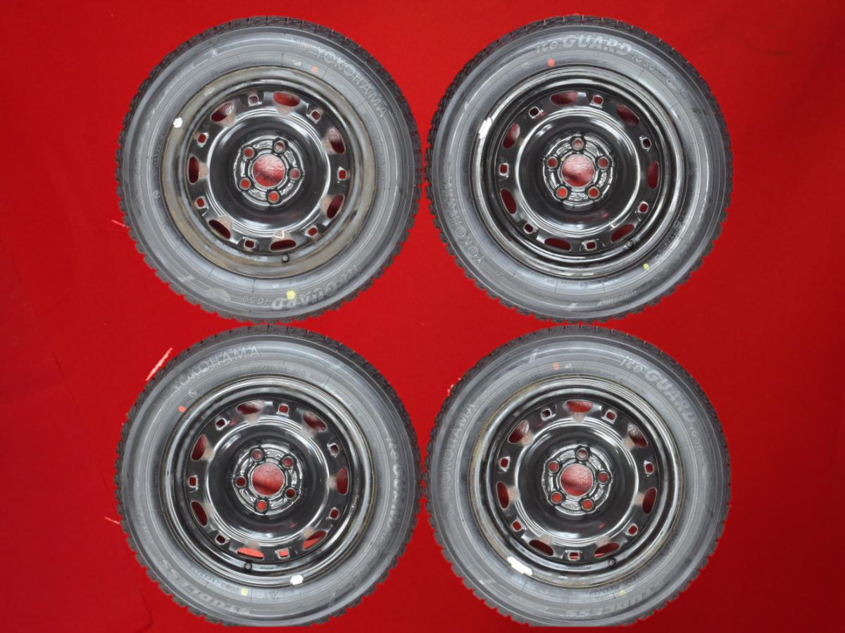 ヨコハマ アイスガード 5 IG50 YOKOHAMA iceGUARD 5 IG50 185/60R14 82Q ポロ 純正スチール〈キャップ無〉 6Jx14 +43 5/100 ブラック(黒色)系 ポロ