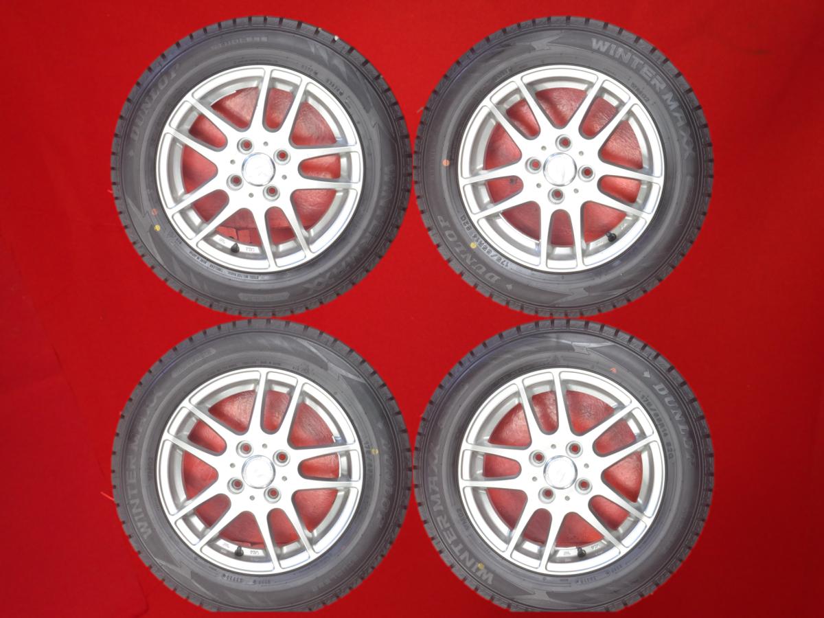 ダンロップ ウィンター MAXX 02(WM02) DUNLOP WINTER MAXX 02 175/65R14 82Q 5Wスポークタイプ 1P 5.5Jx14 +50 4/100 ガンメタ系 デミオ コルト プラス バン トラック キューブ キュービック フィット ノート フィット アリア キューブ コルト