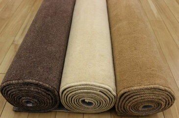 カーペット 8畳 ラグ 絨毯 じゅうたん フリーカット 抗菌 防臭 国産 カット無地 ブラウン アイボリー ベージュ 白 シンプル スタイリッシュ 八畳 8帖【ハイビス】 8畳 352×352cm