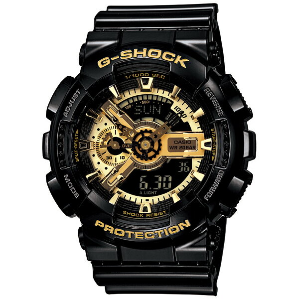 送料無料 CASIO カシオ G-SHOCK Gショック ジーショック Gショック 腕時計 メンズ Black×Gold Series GA-110GB-1AJF 国内正規品 gshoc 防水 時計 新品 多機能 ワールドタイム ショックレジスト ブラック 黒 ブラック×ゴールドシリーズ 時計