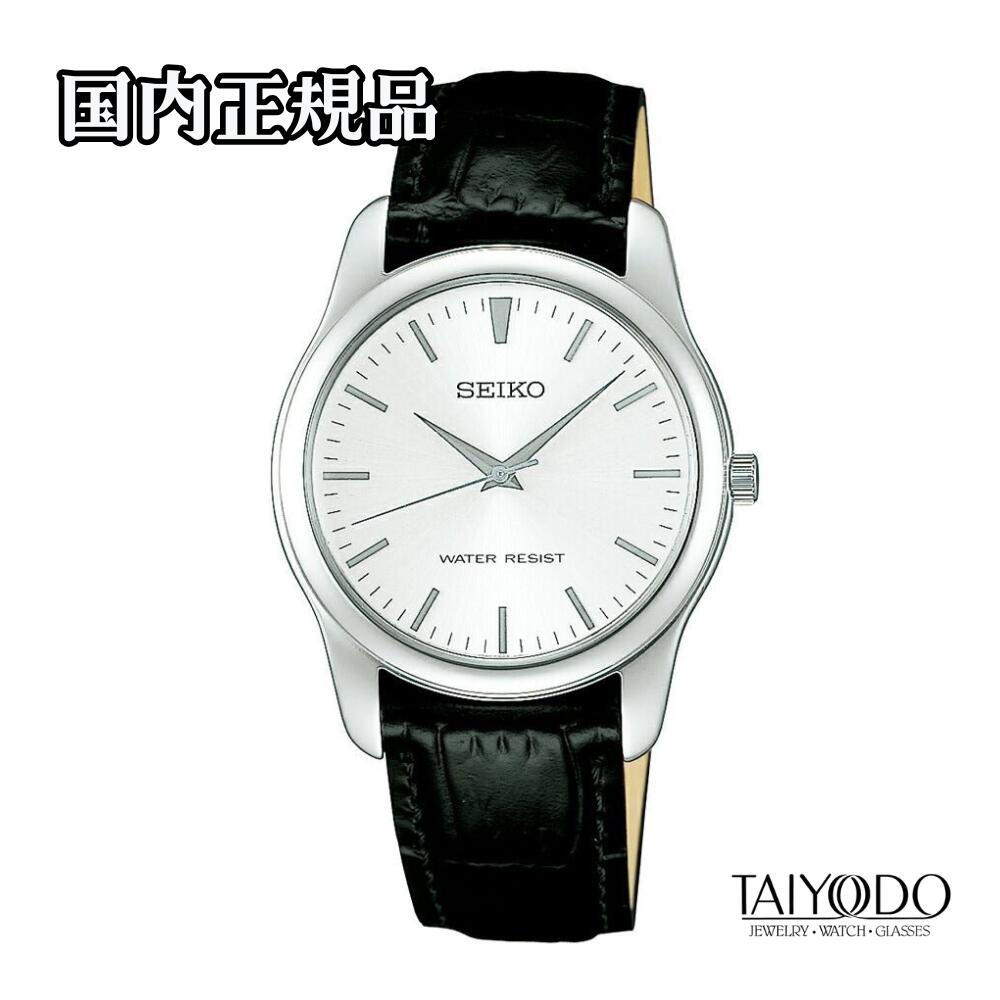 Seiko Spirit - SEIKO セイコー セレクション SCXP031 メンズ 腕時計 電池式 クオーツ ホワイトダイヤル ブラック革ベルト 3針 日常生活用防水 国内正規品