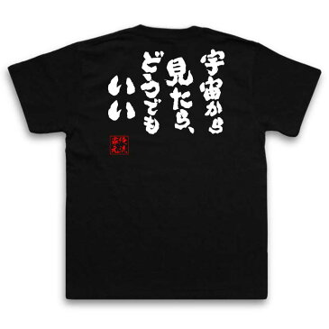 tシャツ メンズ 俺流 魂心Tシャツ【宇宙から見たら、どうでもいい】名言 漢字 文字 メッセージtシャツ おもしろ雑貨 | 文字tシャツ 面白 大きいサイズ 文字入り プレゼント バックプリント 外タモリ