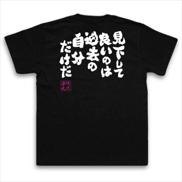 tシャツ メンズ 俺流 魂心Tシャツ【見下して良いのは過去の自分だけだ】漢字 文字 メッセージtシャツおもしろ雑貨 お笑いTシャツ|おもしろtシャツ 文字tシャツ 面白いtシャツ 面白 大きいサイズ 錦織圭 テニス スポーツ