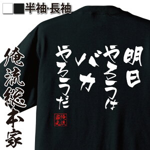 【 おもしろ プレゼント 】 おもしろtシャツ 俺流総本家 隼風Tシャツ 明日やろうはバカやろうだ【 tシャツ 長袖 メンズ レディース 漢字 文字雑貨 文字tシャツ 面白いtシャツ 送料無料プロポーズ大作戦 山P 山下智久 ドラマ テレビ 背中で語る 】