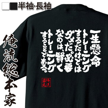 おもしろtシャツ 筋肉 俺流 魂心Tシャツ 一生懸命トレーニングするだけではダメだ。必要なのは、賢くトレーニングすることである。【筋肉 ボディービル シュワちゃん シュワルツネッガー 筋トレ 漢字 文字 メッセージtシャツおもしろ雑貨 背中で語る 名言】