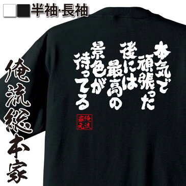 【 おもしろ プレゼント 】 おもしろtシャツ 俺流総本家 魂心Tシャツ 本気で頑張った後には最高の景色が待ってる【 おもしろtシャツ 長袖 レディース 子供 キッズパロディ tシャツ 送料無料 ネタtシャツ 名言系 】