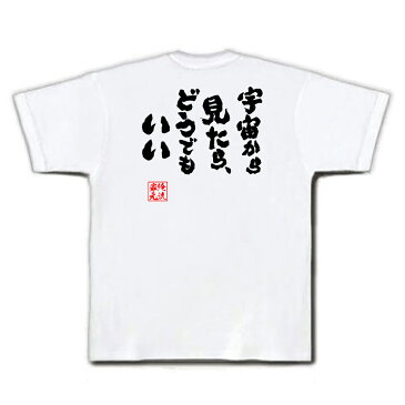 tシャツ メンズ 俺流 魂心Tシャツ【宇宙から見たら、どうでもいい】名言 漢字 文字 メッセージtシャツ おもしろ雑貨 | 文字tシャツ 面白 大きいサイズ 文字入り プレゼント バックプリント 外タモリ