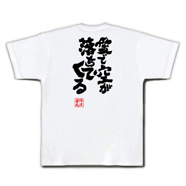 おもしろtシャツ 俺流総本家 魂心Tシャツ 愛で空が落ちてくる【漢字 文字 メッセージtシャツおもしろ雑貨 お笑いTシャツ|おもしろtシャツ 文字tシャツ 面白いtシャツ 面白 大きいサイズ 送料無料 文字愛をとりもどせ 愛を守るために ショック 北斗の拳 背中で語る 名言】