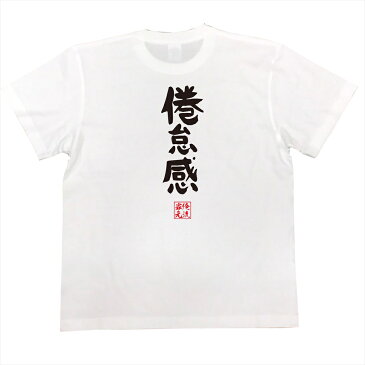 おもしろtシャツ 俺流総本家 憩楽体Tシャツ 倦怠感【名言 漢字 文字 メッセージtシャツ |文字tシャツ 面白 大きいサイズ 文字入り プレゼント 外国人 お土産 メンズ 白 黒 面白 ジョーク グッズ バックプリント おもしろ ふざけtシャツ 背中で語る 名言】